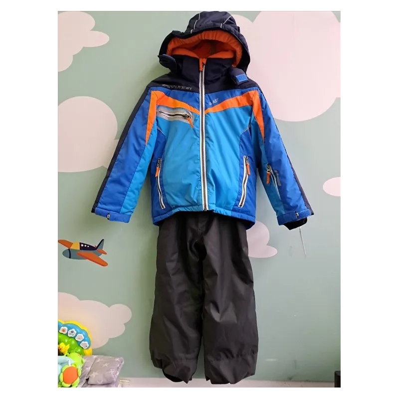 Completo Neve / Montagna Pantaloni Neri e Giacca Blu/arancione AST 5/6 A - 110-116 Cm