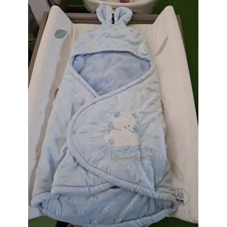 Sacco Navicella / Culla Azzurro Con Orecchiette Morbidissimo