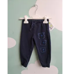 Pantaloni Felpati Fagottino Blu Orsetto 18/24 M