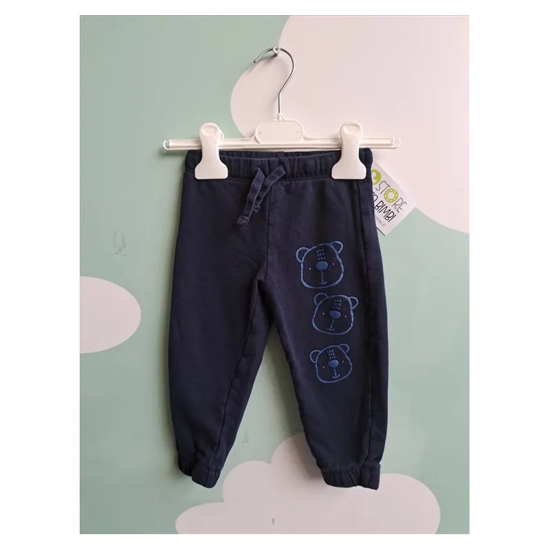 Pantaloni Felpati Fagottino Blu Orsetto 18/24 M