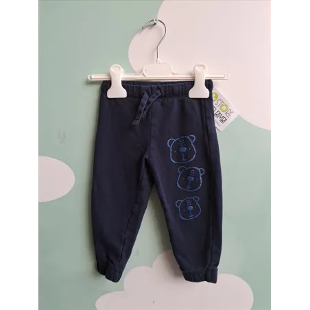 Pantaloni Felpati Fagottino Blu Orsetto 18/24 M