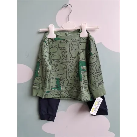 Tuta Completa Blu Kids Felpa Dinosauri 12/18 M