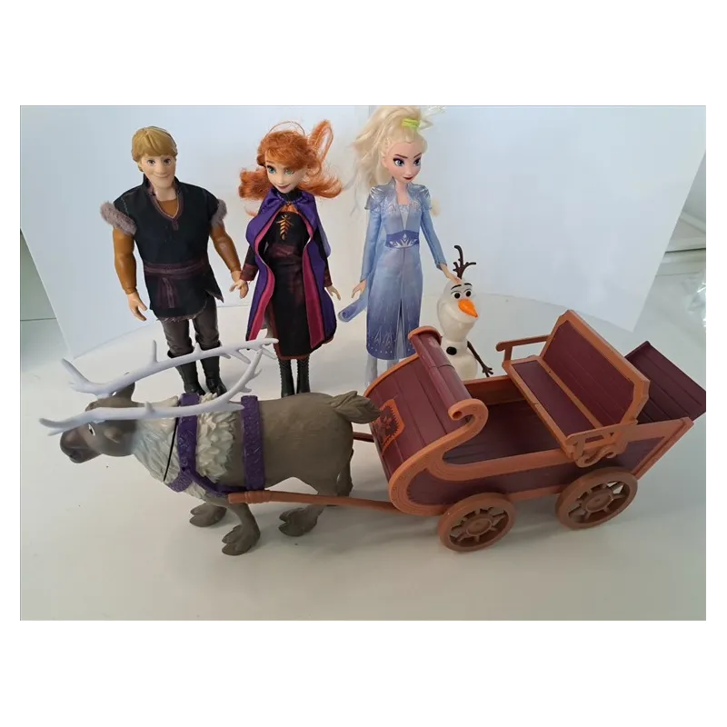Set Disney Frozen Personaggi Elsa, Anna, Kristoff, Olaf, Svene e Slitta