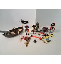 Personaggi Playmobil Pirati Con Scialuppa e Cannone