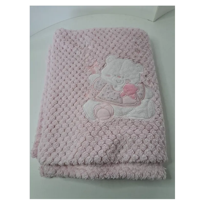 Coperta Culla / Passeggino Rosa Orsetto