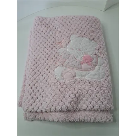 Coperta Culla / Passeggino Rosa Orsetto