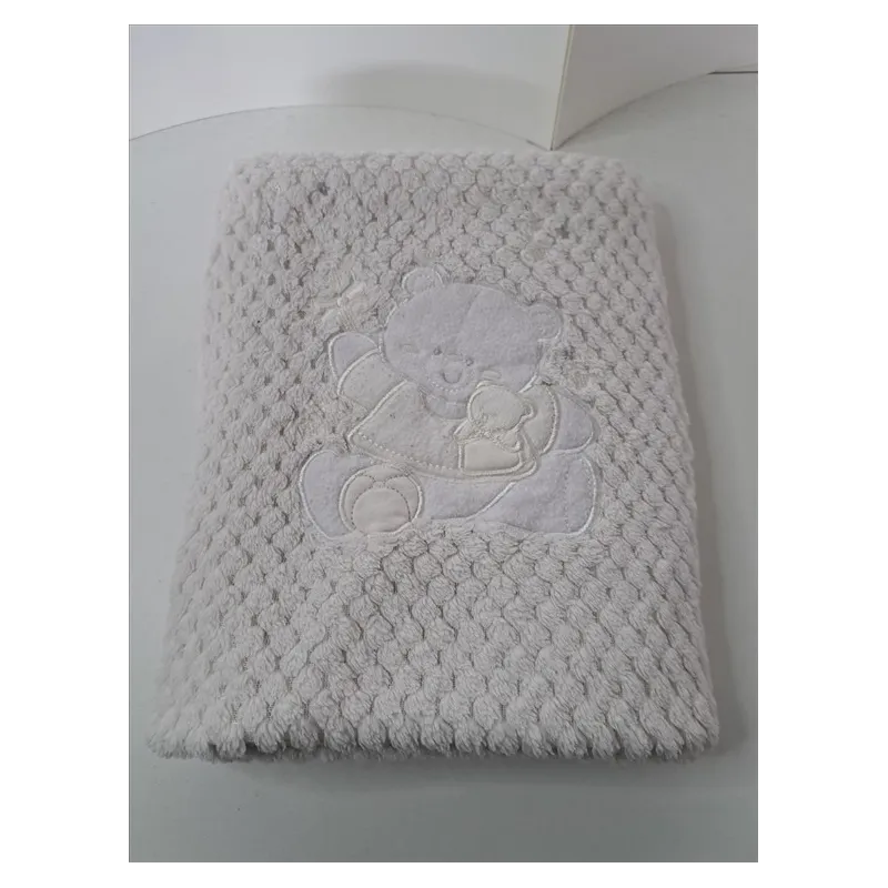 Coperta Culla / Passeggino Bianca Orsetto