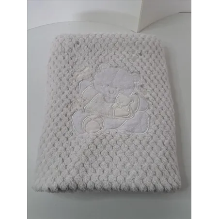 Coperta Culla / Passeggino Bianca Orsetto