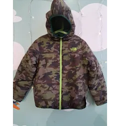 Piumino North Face Reversibile Verde/Militare 10/12 A