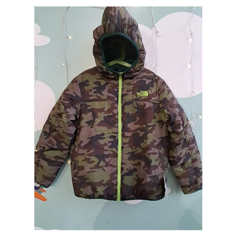 Piumino North Face Reversibile Verde/Militare 10/12 A
