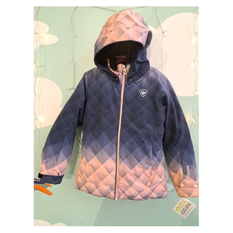 Completo Neve Montagna Rosa e Blu Rossignol 10 A - Pantaloni Sul Fondo Leggermente Segnati