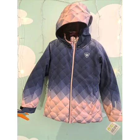 Completo Neve Montagna Rosa e Blu Rossignol 10 A - Pantaloni Sul Fondo Leggermente Segnati