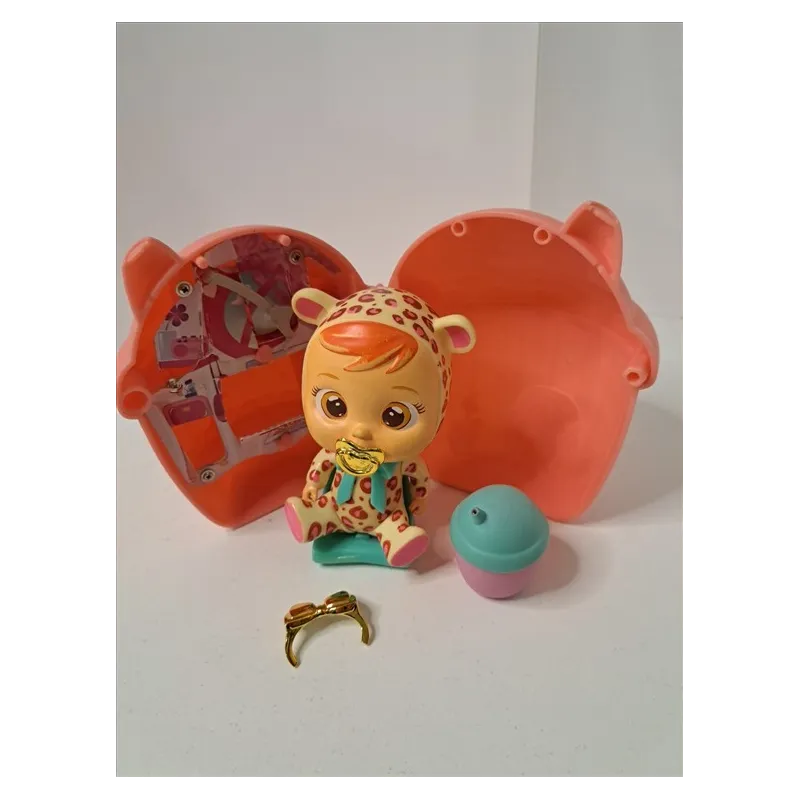 Bambola Cry Babies Magic Tears Con Casetta e Accessori Leopardo