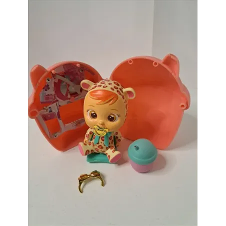 Bambola Cry Babies Magic Tears Con Casetta e Accessori Leopardo
