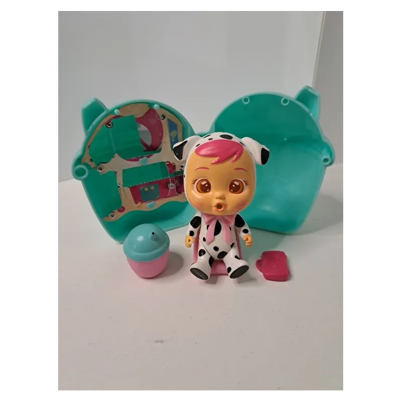 Bambola Cry Babies Magic Tears Con Casetta e Accessori Dalmata
