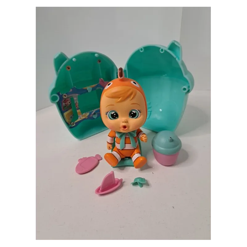 Bambola Cry Babies Magic Tears Con Casetta e Accessori Pesciolino Con Animale + Casetta