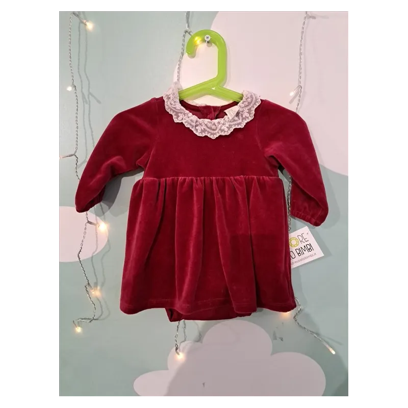 Vestito Bordeauc Con Colletto 6 M