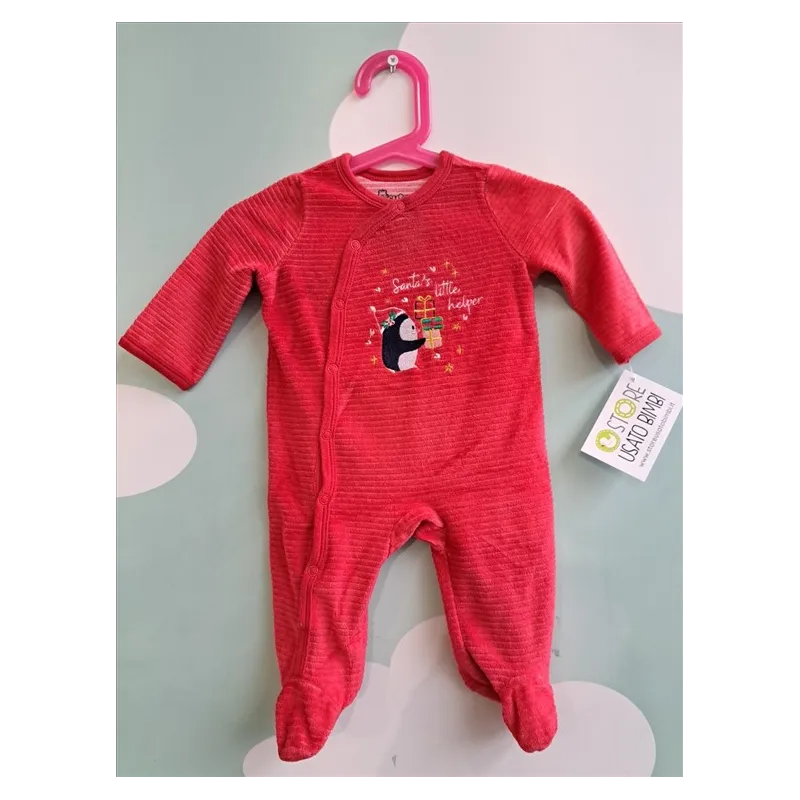 Tutina Natalizia Rossa Pinguino 0/3 M