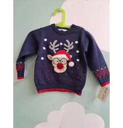 Maglione Primigi Blu Natalizio 18 M