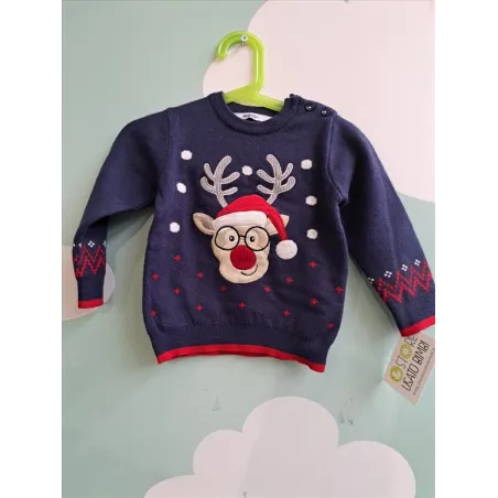 Maglione Primigi Blu Natalizio 18 M