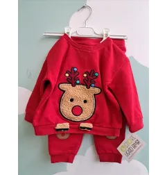 Tuta Spezzata Natalizia Rossa Renna 12/18 M