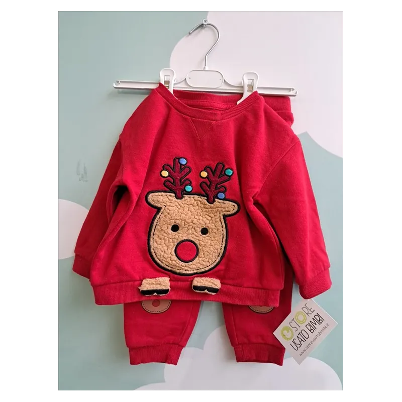 Tuta Spezzata Natalizia Rossa Renna 12/18 M