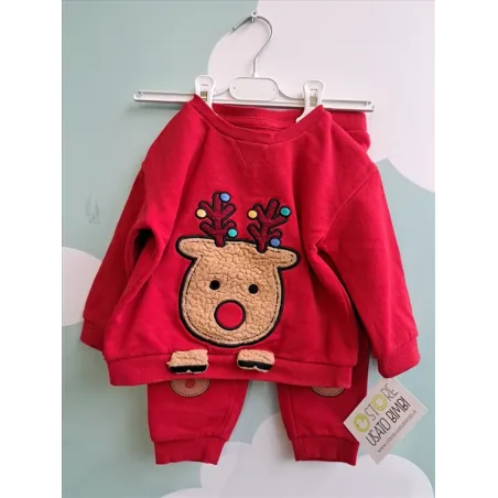 Tuta Spezzata Natalizia Rossa Renna 12/18 M