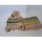 Completo Cappellino e Sciarpa Fagottino Nuovo Fantasia Beige 12/18 M