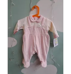 Tutina In Ciniglia Rosa 3/6 M Nuova