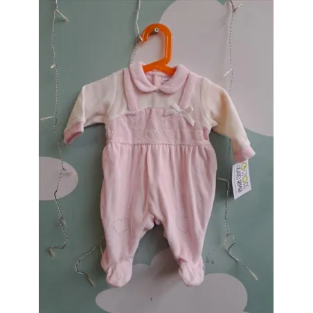 Tutina In Ciniglia Rosa 3/6 M Nuova