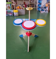 Hape - Set Batteria e Piatti | Strumento Giocattolo con Tamburi e Piatto In Legno