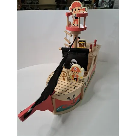 Galeone Dei Pirati In Legno Con Personaggi  e Tesoro