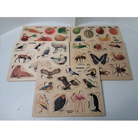 Set Pannelli In Legno Ad Incastro 5 PZ