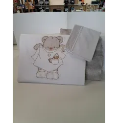 Set Tessile Lettino Con Piumino Copripiumino, Sopra, Sotto e Federa