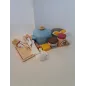 Kit Cucina In Legno: Padella, Pentolino, Uova, Marmellate, Burro e Mestoli