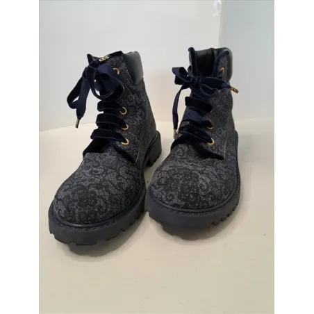 Scarponcini Twin Set Blu Con Stringhe In Raso N 33