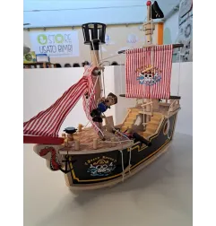 Galeone Dei Pirati In Legno Jolly Roger Con Personaggi - Tidlo Paragon