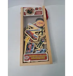 Gioco Magneti In Legno Pompieri Nuovo