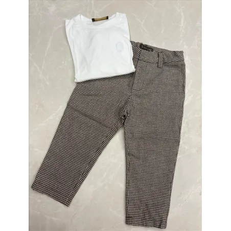 Completo Trussardi Bellissimo Maglia Maniche Lunghe Bianca e Panaloni Morbidi 4 A