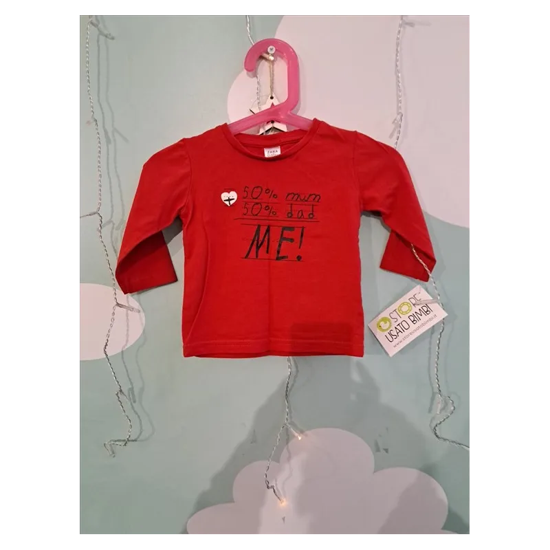 Maglia Maniche Lunghe Rosse Zara 3/6 M