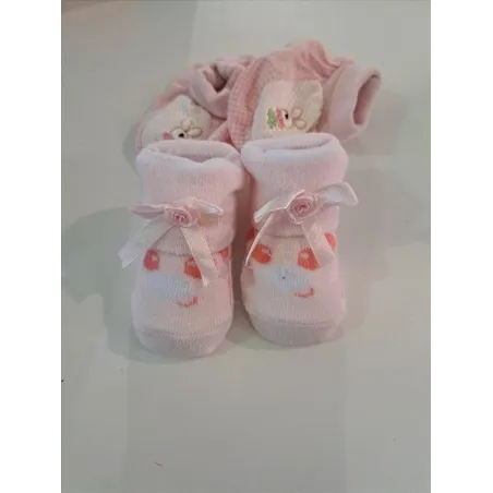 Calzine Nascita Rosa + Babbucce Nascita Rosa