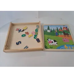 Lavagna Doppia Faccia Con Puzzle e Numeri