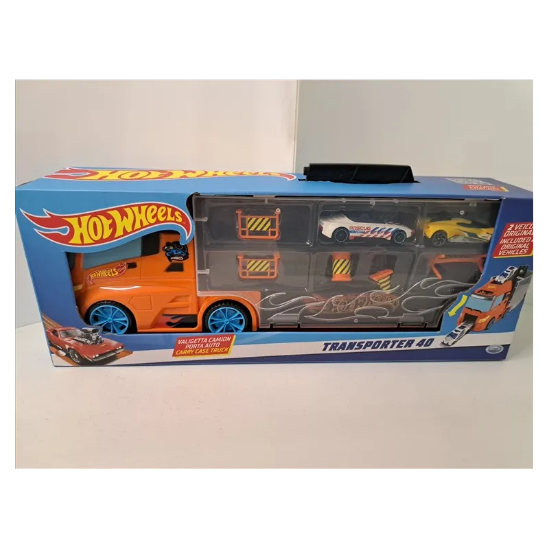 Camion Contenitore Di Macchinine HotWheels Transporter40 Con 2 Veicoli Nuovo
