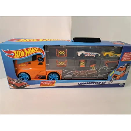 Camion Contenitore Di Macchinine HotWheels Transporter40 Con 2 Veicoli Nuovo
