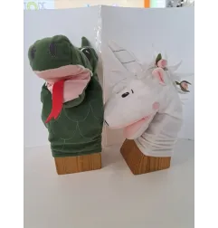 Marionette Da Mano Drago e Unicorno Bianco