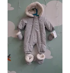 Tutone Invernale Blu Kids Grigio Con Riccetti 3/6 M - 62 Cm