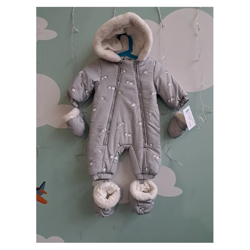 Tutone Invernale Blu Kids Grigio Con Riccetti 3/6 M - 62 Cm
