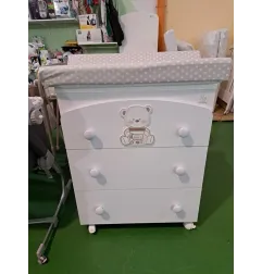Fasciatoio Bagnetto Italbaby Con Orsetto Mon Amour Bianco - Materassino In Regalo
