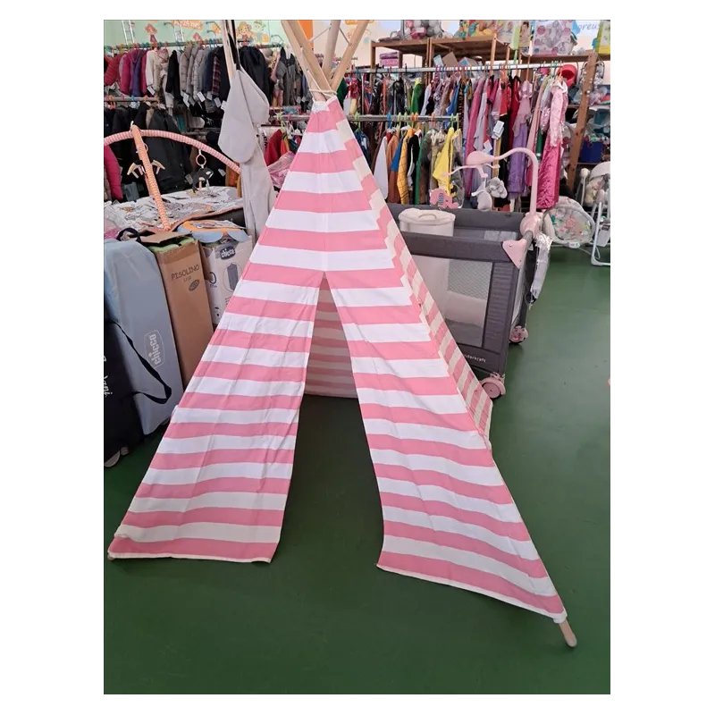 Tenda In Tessuto Tipo Tenda Degli Indiani Rosa e Bianca