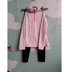 Completo Termico Neve / Montagna Pantalone Nero + Maglia Rosa 8 A